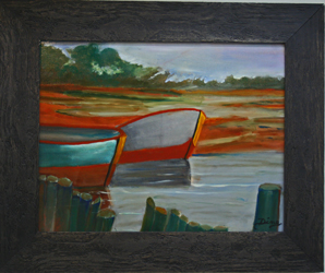 P_3897 - Painting - Two Boats In A Bog