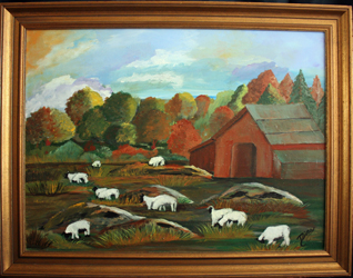 P_4907 - Painting - Grazing Sheep